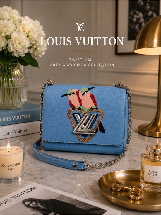 Louis Vuitton Handbags - Authentic Louis Vuitton Twist MM Blue Epi Leather Limited Edition Bird Crossbody